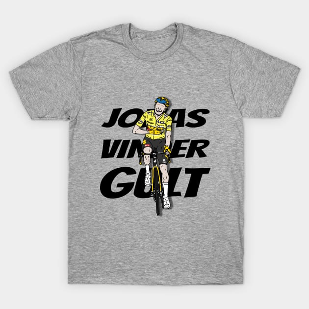 Jonas Vinder Gult Champion Tour de France 2022 - Yellow jersey T-Shirt by p3p3ncil